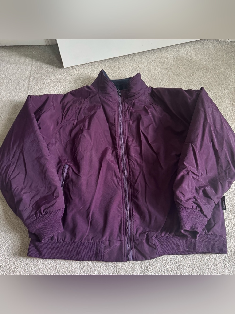 Vintage 90s Woolrich Women's Purple Plum Nylon Full-Zip Bomber Jacket / Coat XL